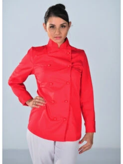 Veste De Cuisine Femme Rouge Spice Lady -Travail Professionnels Vêtements Magasin veste de cuisine femme rouge spice lady 3