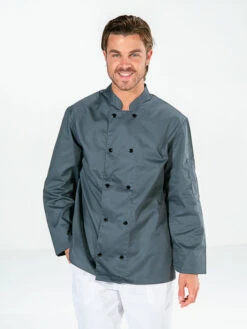 Veste De Cuisine Grise Manches Longues Mixte FABRICE