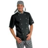 Veste De Cuisine Noire Spécial été -Travail Professionnels Vêtements Magasin veste de cuisine noire col fantaisie