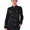 Veste De Cuisine Noire Et Blanche Pour Femme -Travail Professionnels Vêtements Magasin veste de cuisine noire et blanche pour femme