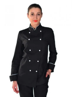 Veste De Cuisine Noire Et Blanche Pour Femme
