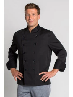 Veste De Cuisine Noire Pas Chère -Travail Professionnels Vêtements Magasin veste de cuisine noire pas chere 3