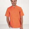 Veste De Cuisine Orange Mixte Manches Courtes COOKIE 2 Veste De Cuisine Orange Mixte Manches Courtes COOKIE -Travail Professionnels Vêtements Magasin veste de cuisine orange mixte manches courtes cookie