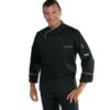 Veste De Cuisine Panama Coupe Slim Noire Et Blanche -Travail Professionnels Vêtements Magasin veste de cuisine panama coupe slim noire et blanche