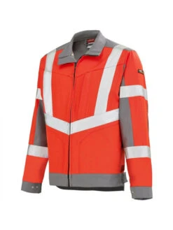 Veste De Travail Homme Rouge Hivi Et Gris Acier