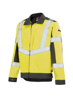 Veste De Travail Work Vison Jaune Fluo Hivi Et Gris