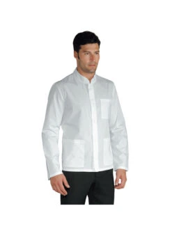 Veste Homme Col Mao Tissu Légé Coreana Blanche