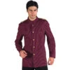 Veste Major D' Homme Rayé Bordeaux Epaulettes Tressées 100% Coton -Travail Professionnels Vêtements Magasin veste major d homme raye bordeaux epaulettes tressees 100 coton