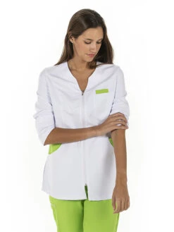 Veste Manches Longues Bicolore En Microfibre Pour Femme