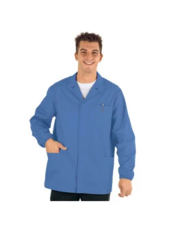 Veste Médicale Homme Manches Longues Sport Bleu