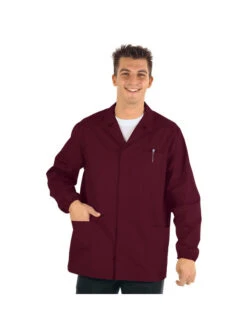 Veste Médicale Homme Manches Longues Sport Bordeaux