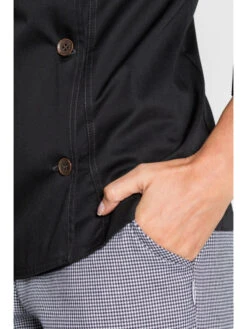 Veste Noire De Cuisine Dolce Design -Travail Professionnels Vêtements Magasin veste noire de cuisine dolce design 3