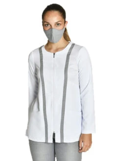 Blouse Pharmacienne En Microfibre à Fermeture