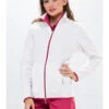 Veste Polaire Médicale Passe Couloir Infirmiere Blanc Rose -Travail Professionnels Vêtements Magasin veste polaire medicale passe couloir infirmiere blanc rose 1