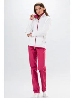 Veste Polaire Médicale Passe Couloir Infirmiere Blanc Rose -Travail Professionnels Vêtements Magasin veste polaire medicale passe couloir infirmiere blanc rose 1 2