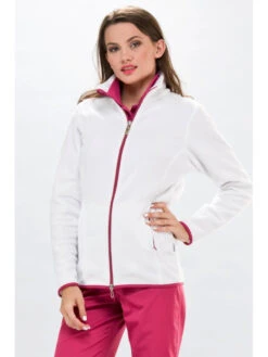 Veste Polaire Médicale Passe Couloir Infirmiere Blanc Rose