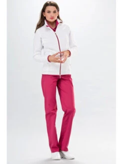 Veste Polaire Médicale Passe Couloir Infirmiere Blanc Rose -Travail Professionnels Vêtements Magasin veste polaire medicale passe couloir infirmiere blanc rose 1 3