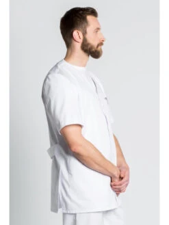 Veste Professionnel De Santé Blanche Sans Col -Travail Professionnels Vêtements Magasin veste professionnel de sante blanche sans col 2